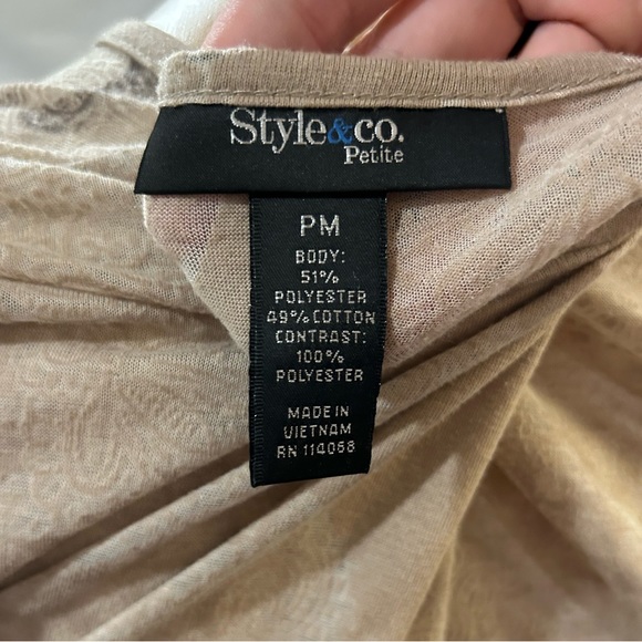 Style & Co embellished 3/4 sleeve blouse Sz. PM - Picture 8 of 8